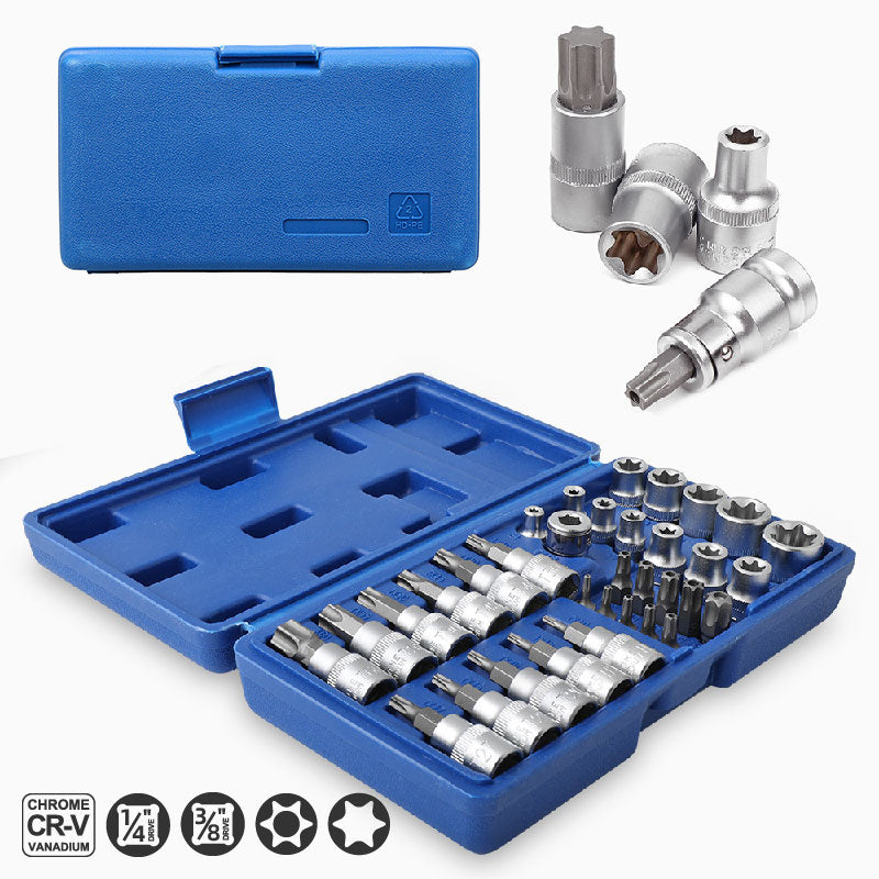 34Pcs Torx Star Sockets & Bit Set