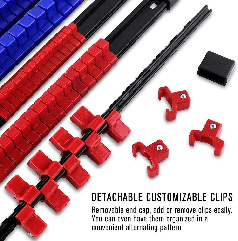 6pc Mountable Socket Organizer Rail Set