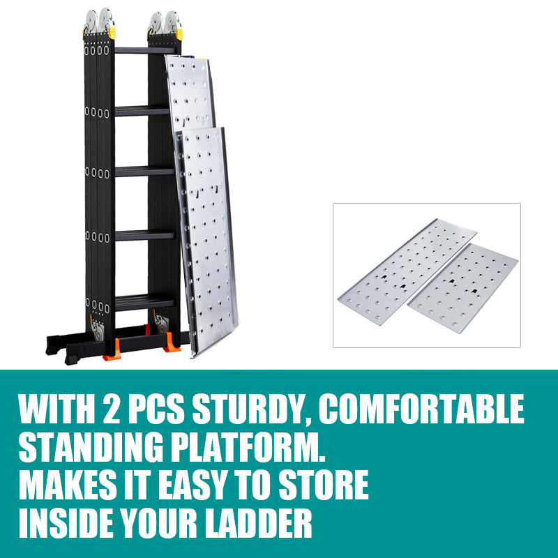 5.7M Multi-Purpose Combination Ladder + Step Platform(Black)