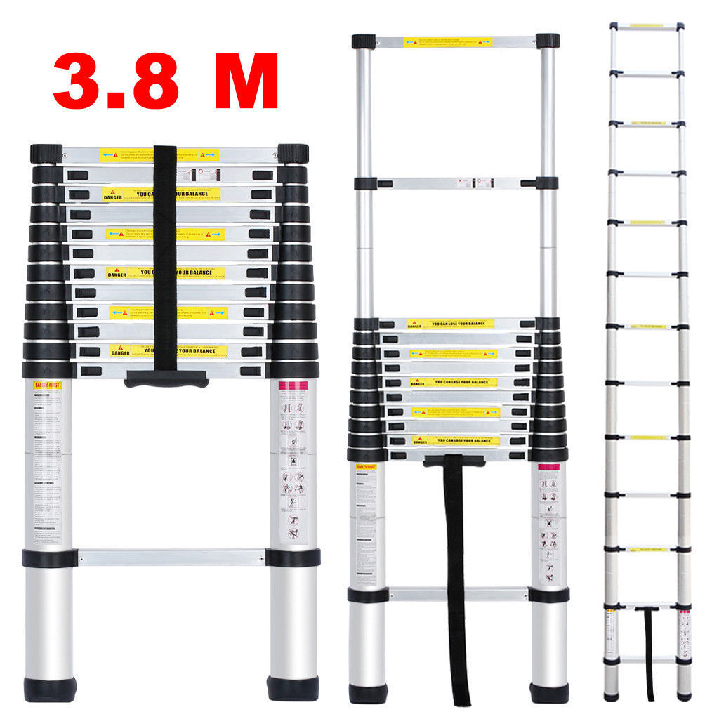 3.8M Single Telescopic Ladders(Silver)
