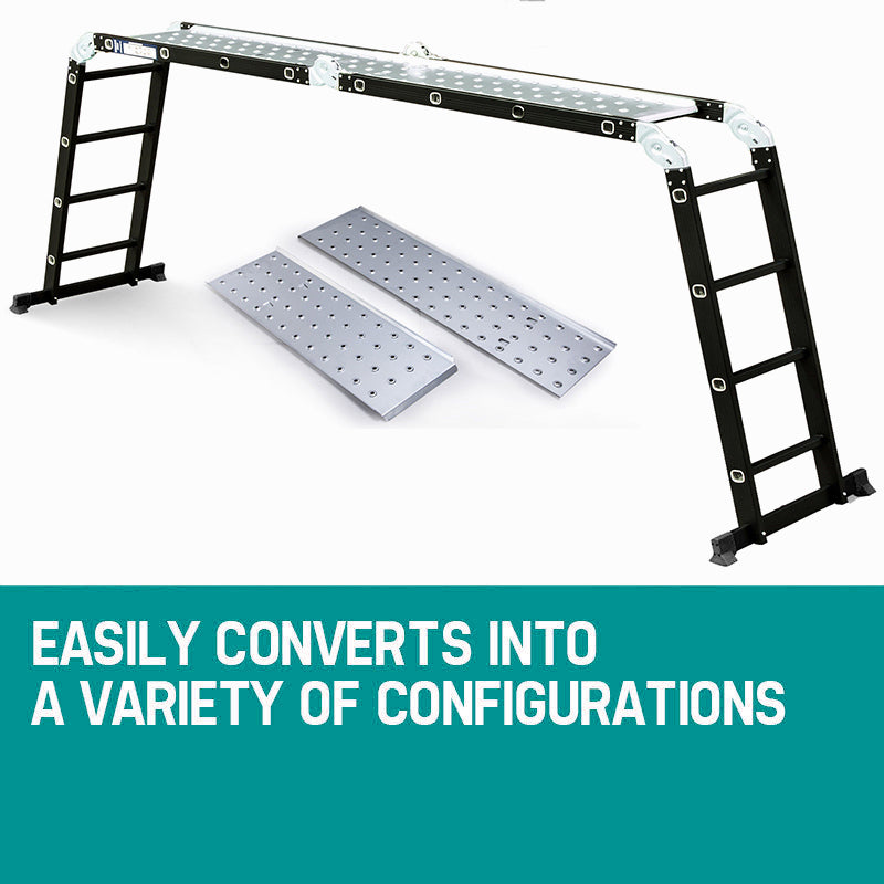 4.7M Multi-Purpose Combination Ladder + Step Platform(Black)