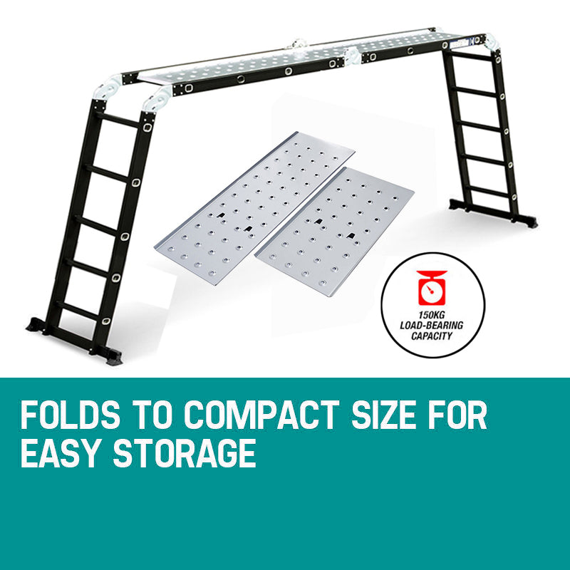 5.7M Multi-Purpose Combination Ladder + Step Platform(Black)