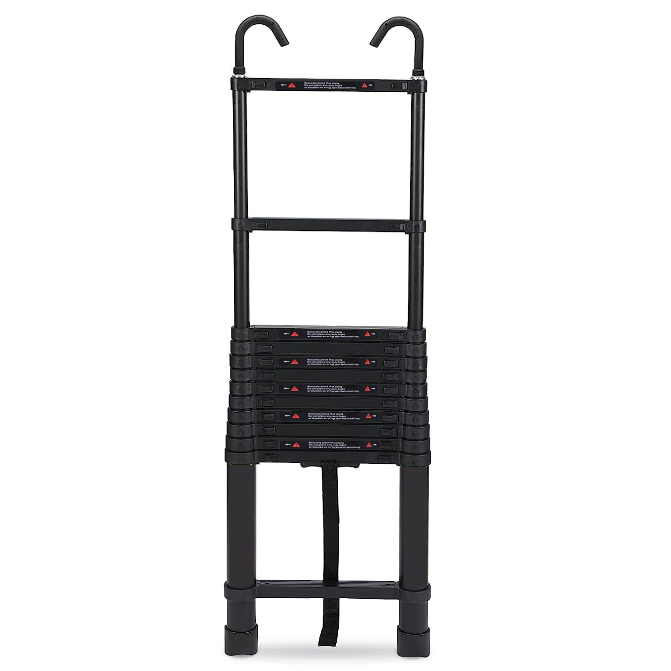 3.8M Single Telescopic Ladders With Hook(Black)