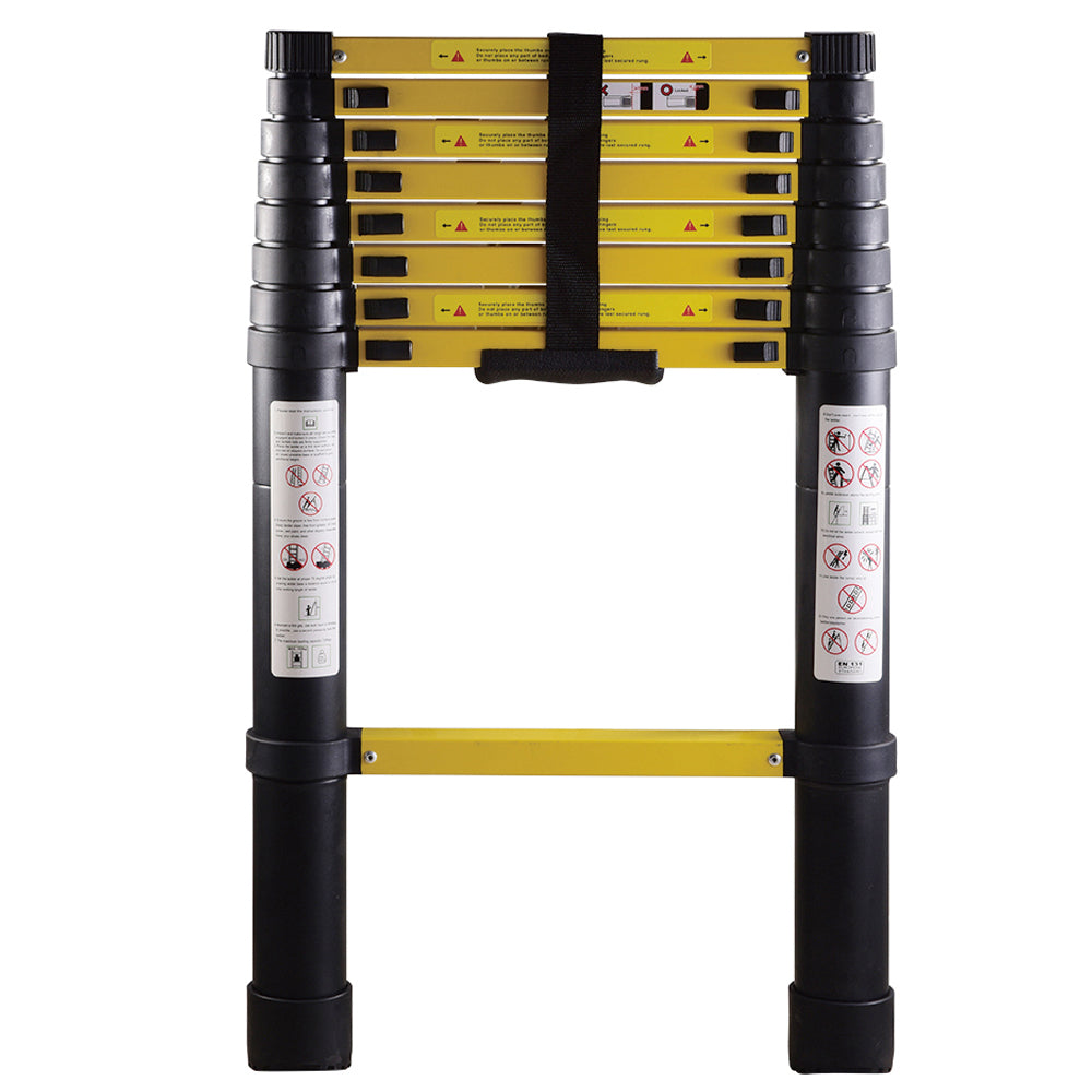 3.5M Single Telescopic Ladders(Black With Yellow)
