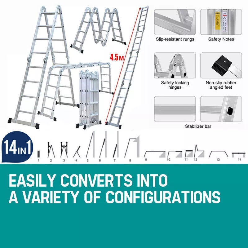 4.7M Multi-Purpose Combination Ladder + Step Platform(Silver)