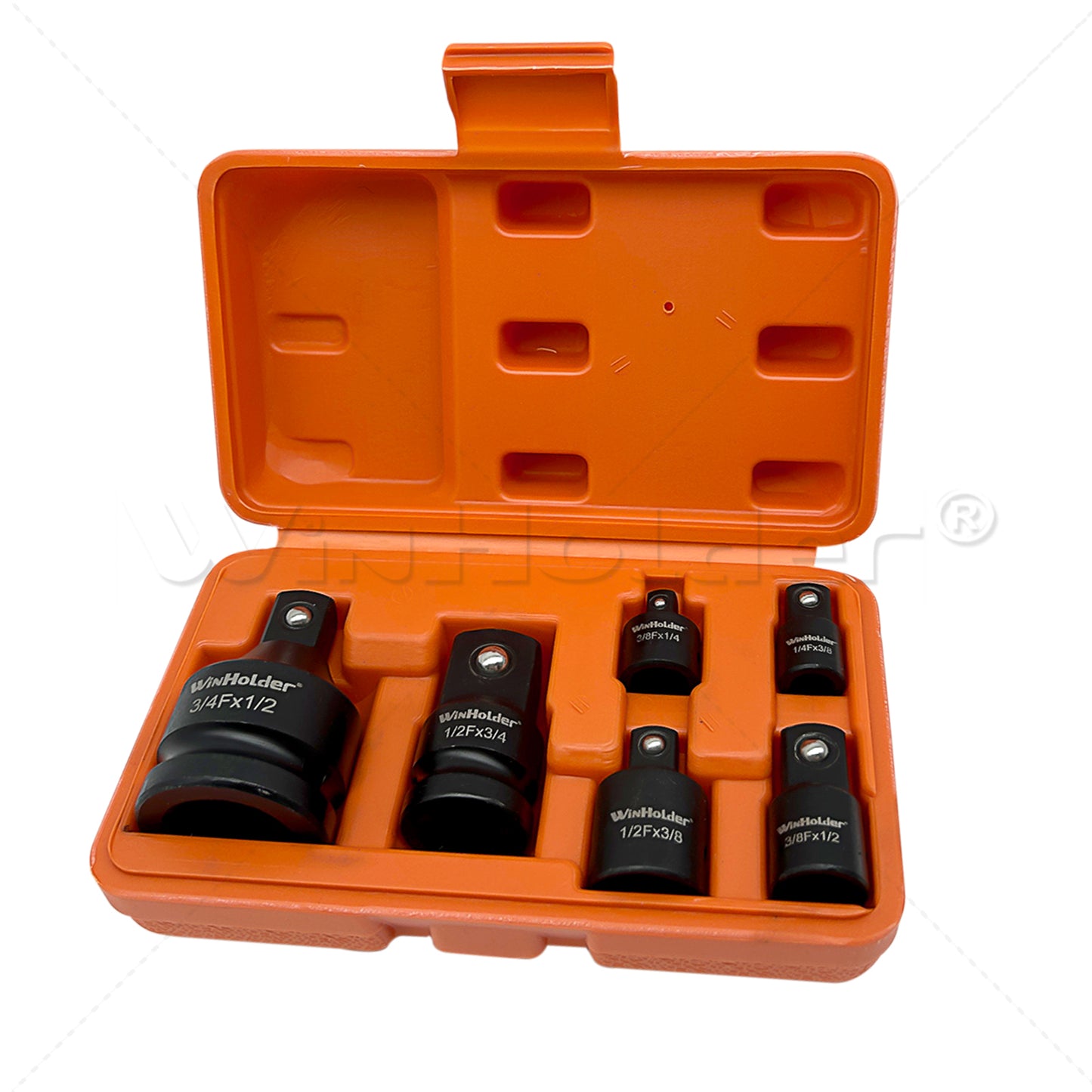 6Pc Impact Socket Adapter Set, Adaptor Reducer 1/4 3/8 1/2 3/4 Inch Square Drive