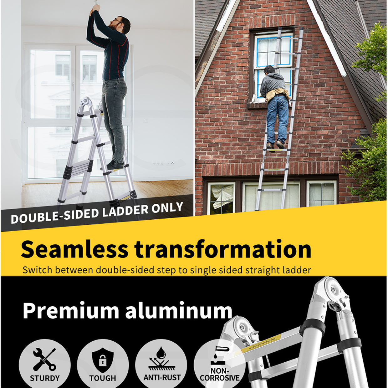2.6M Single Telescopic Ladders(Silver)