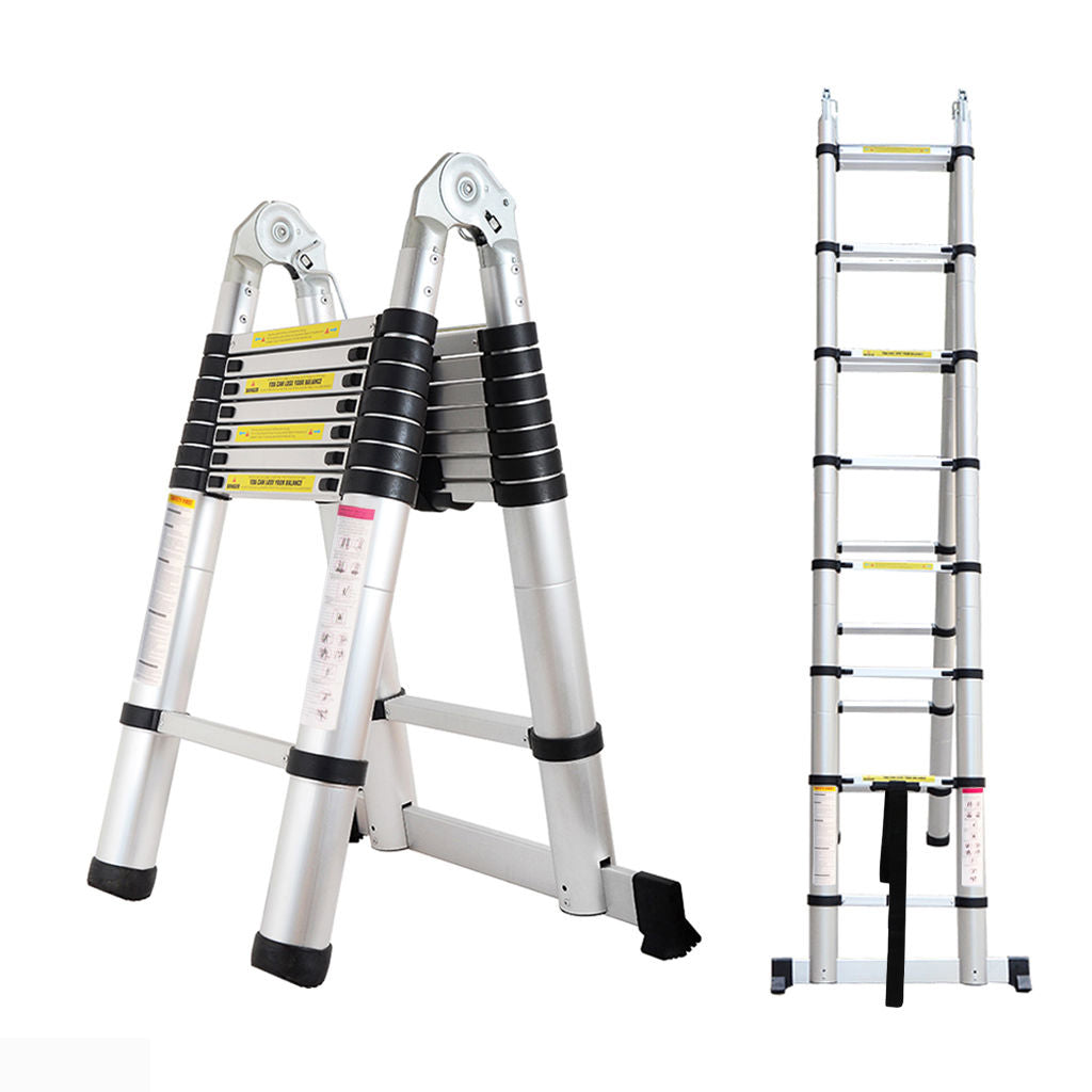 2.5M+2.5M Multi-Purpose Telescopic Ladder(Silver)