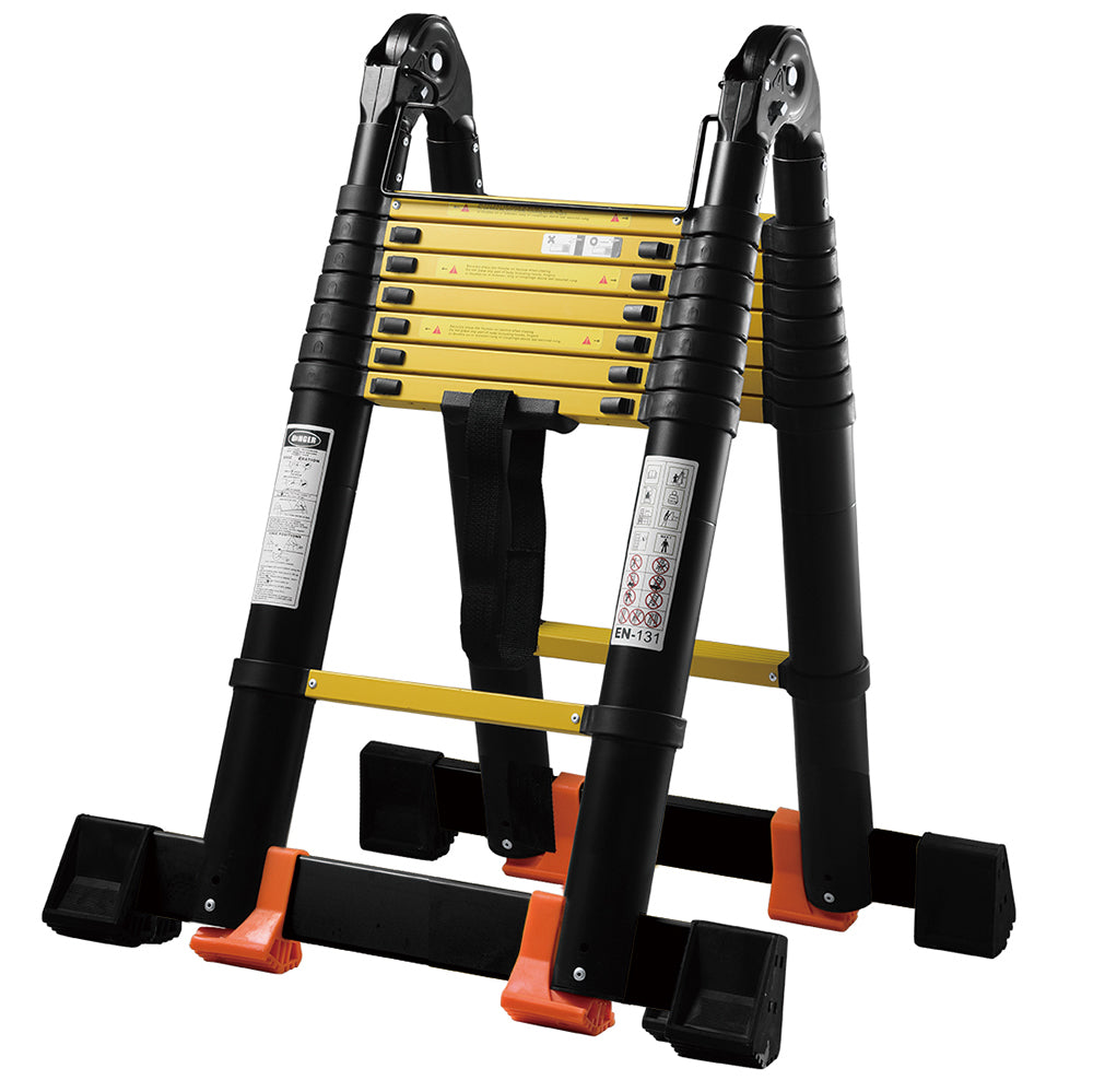 3.3M+3.3M Multi-Purpose Telescopic Ladder(Black With Yellow)