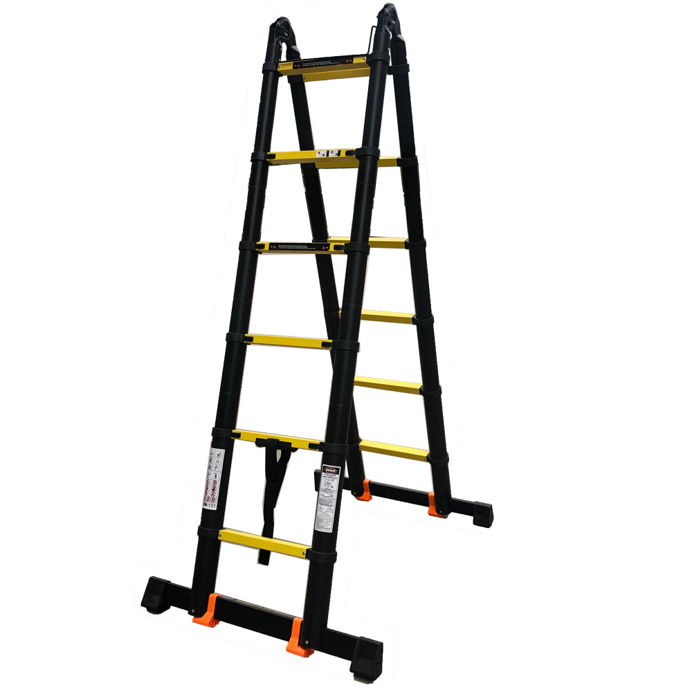 1.9M+1.9M Multi-Purpose Telescopic Ladder(Black With Yellow)