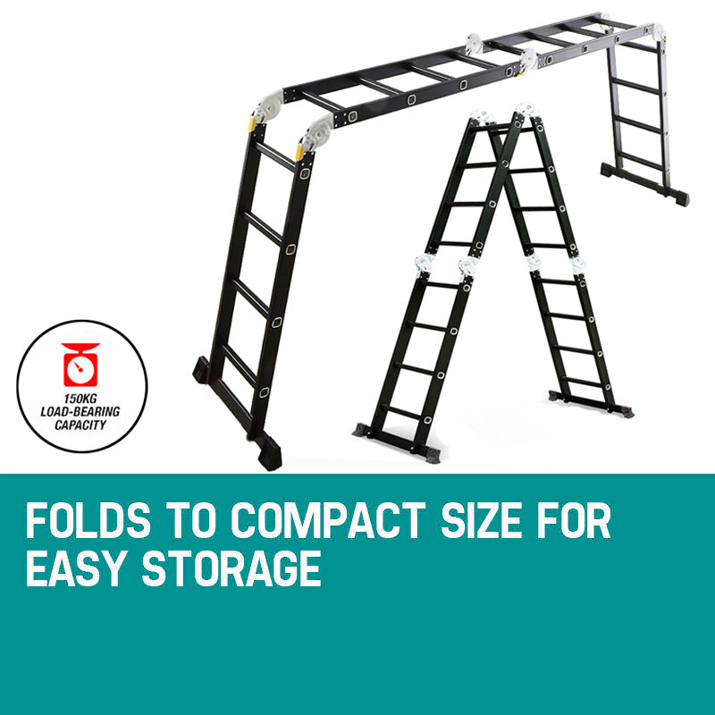 4.7M Multi-Purpose Combination Ladder + Step Platform(Black)