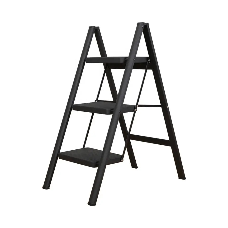 3 Step Ladder Folding Step Stool(Black)