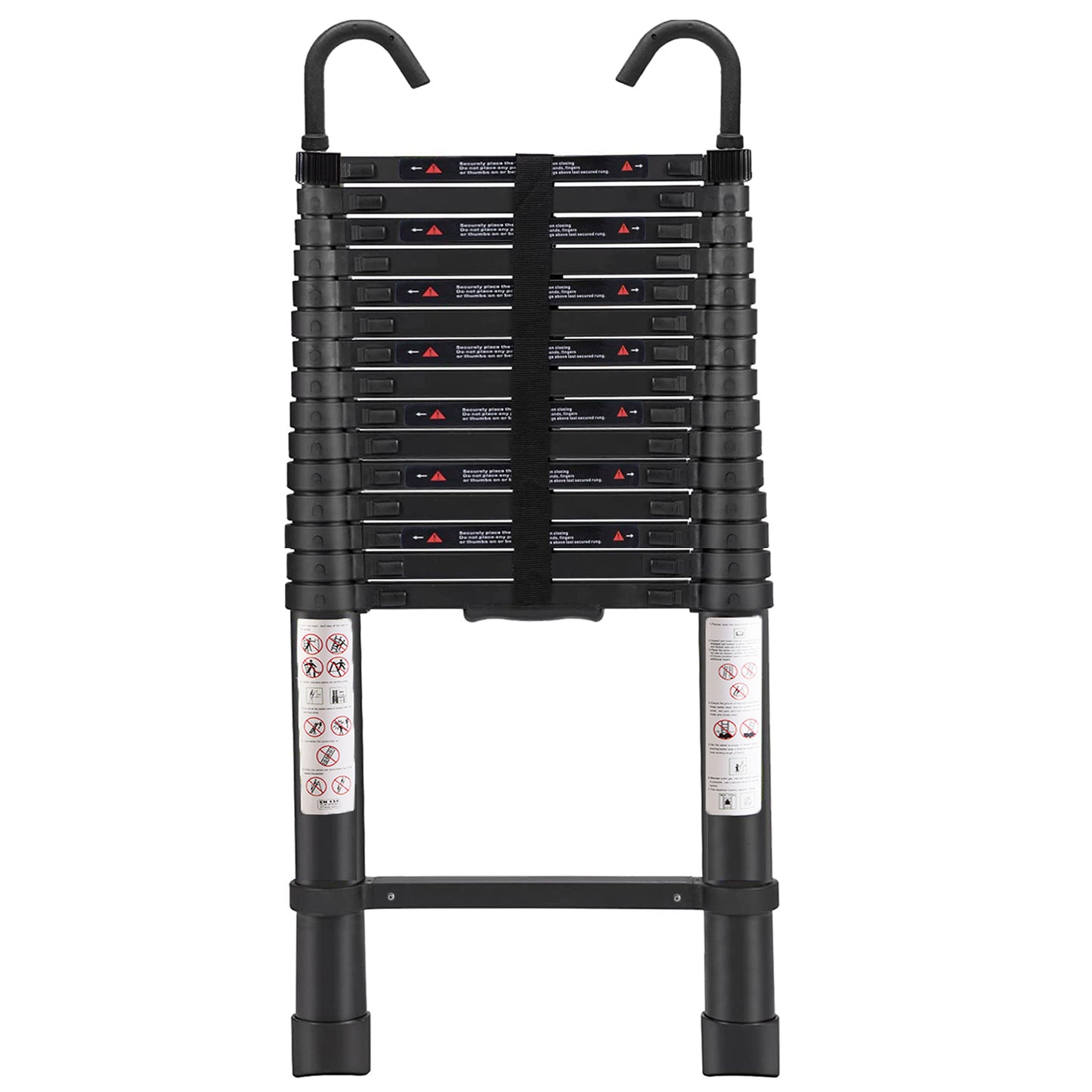 6.2M Single Telescopic Ladders With Hook(Black)