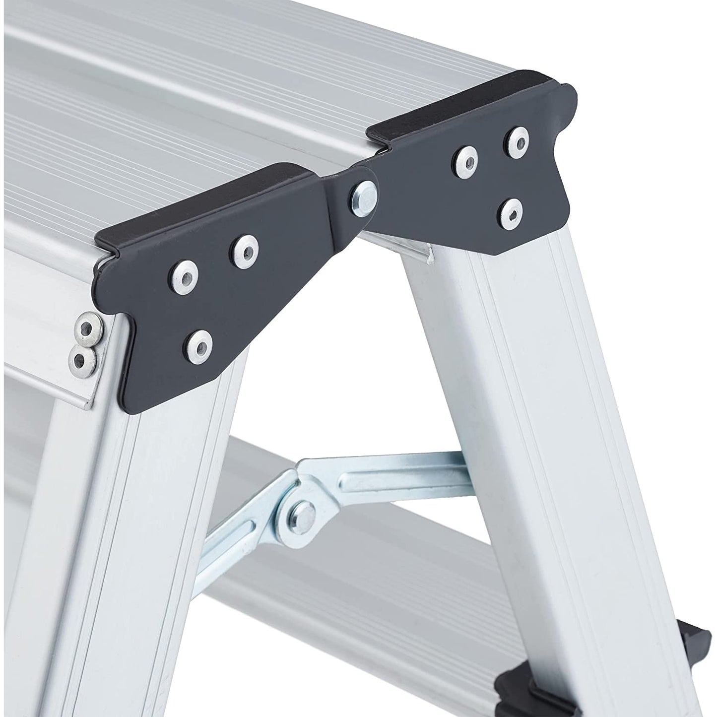 Aluminum Double 2 Step Ladder (Silver)