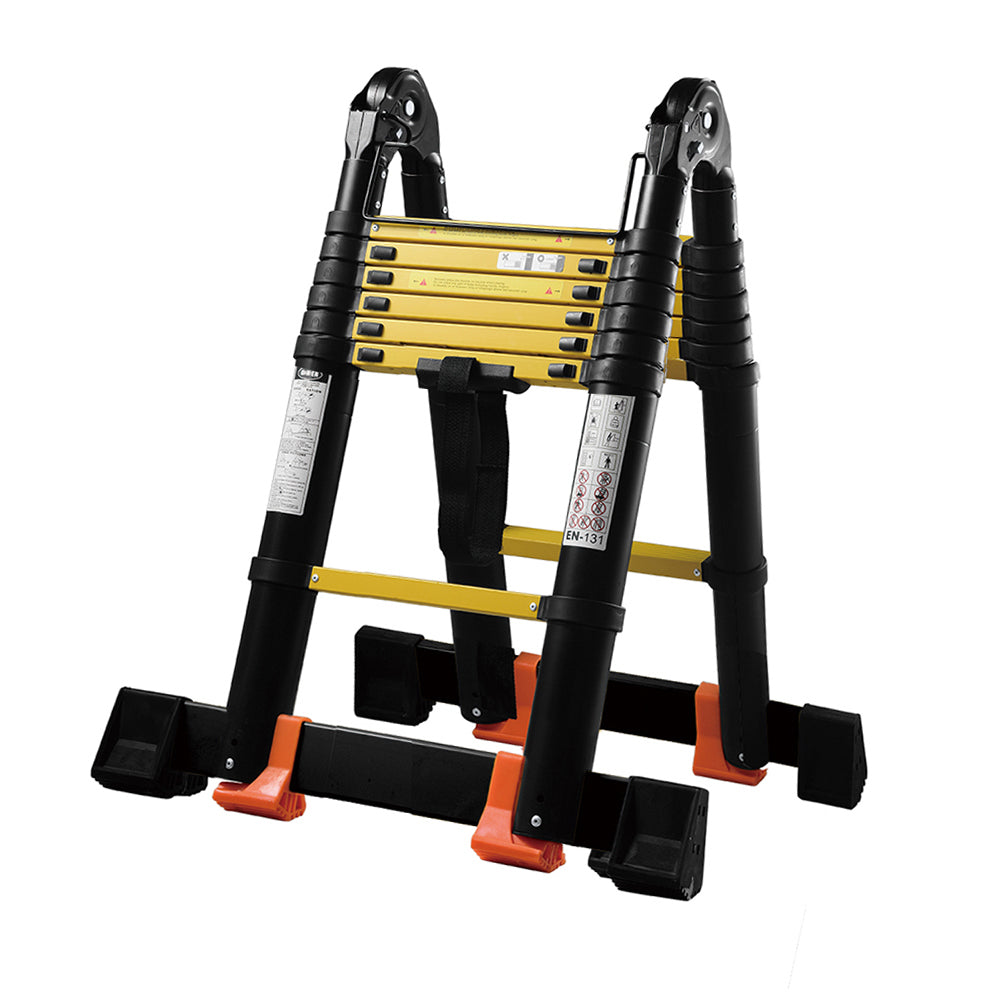 2.9M+2.9M Multi-Purpose Telescopic Ladder(Black With Yellow)