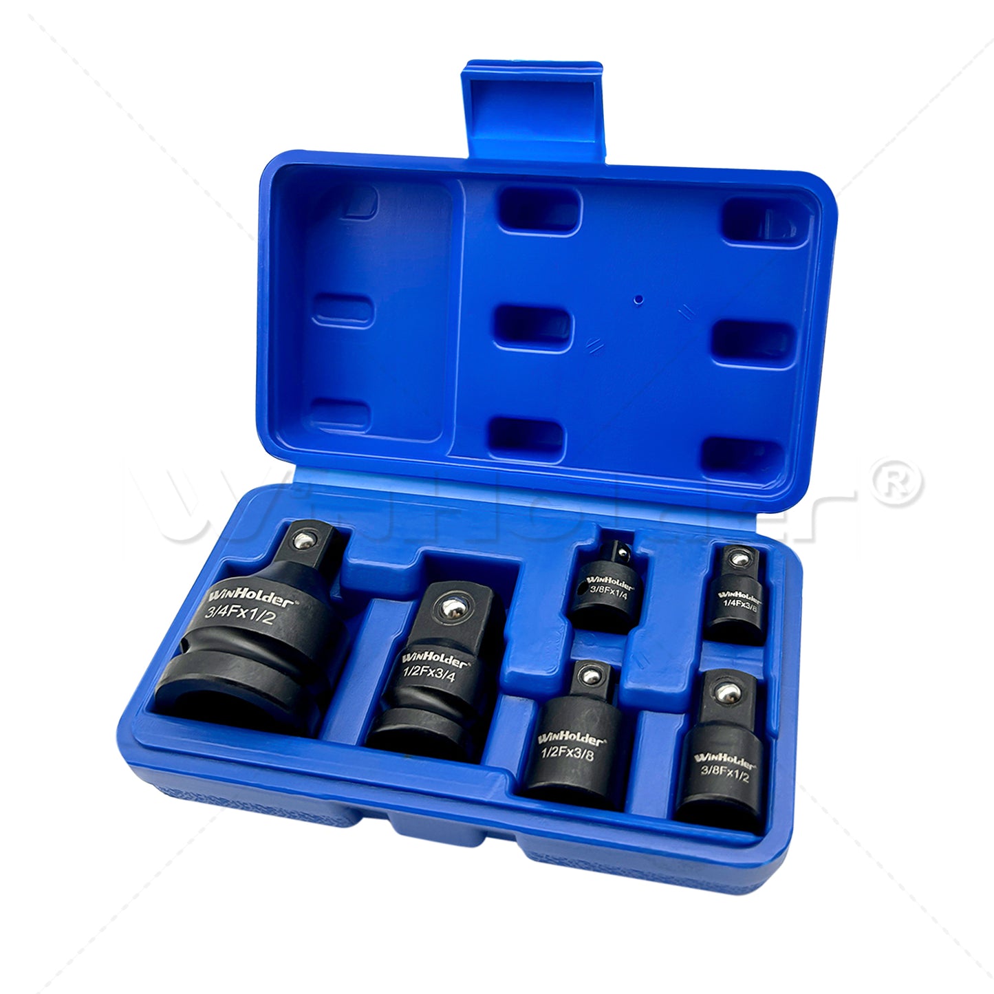 6Pc Impact Socket Adapter Set, Adaptor Reducer 1/4 3/8 1/2 3/4 Inch Square Drive