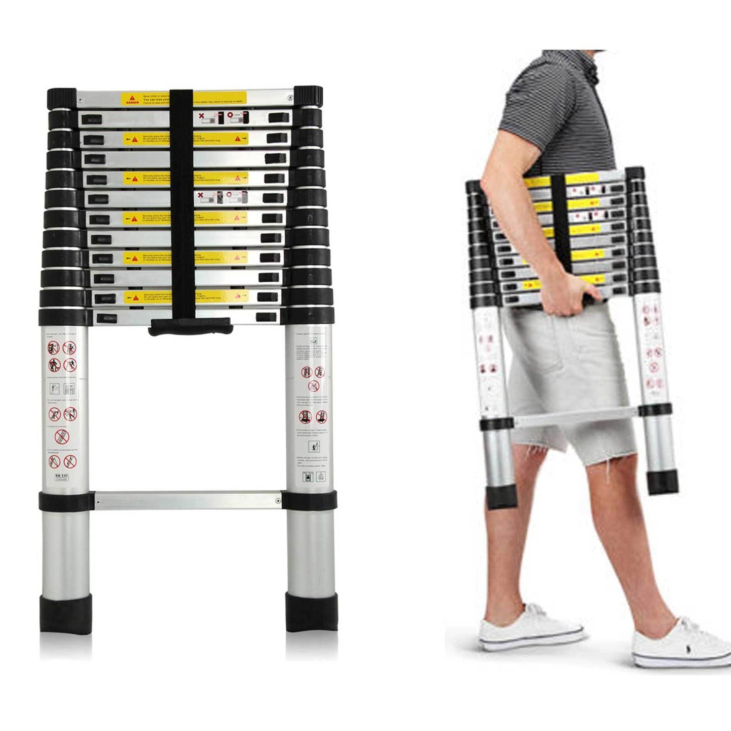 3.8M Single Telescopic Ladders(Silver)