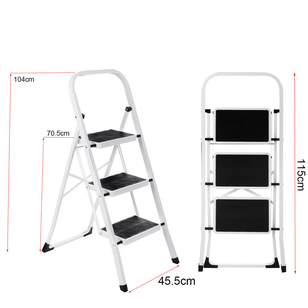 3 Step Steel Ladder(White)