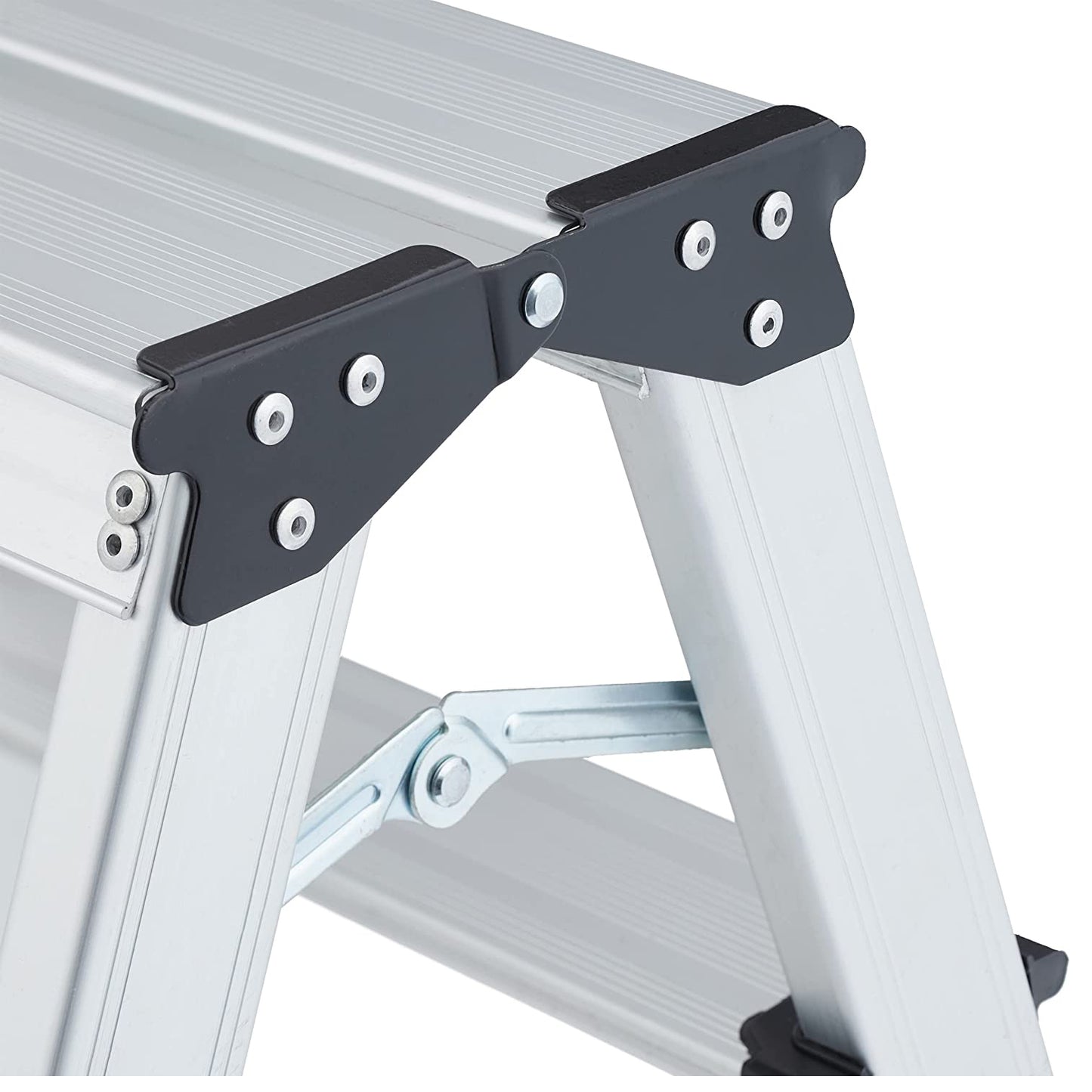 Aluminum Double 4 Step Ladder (Silver)