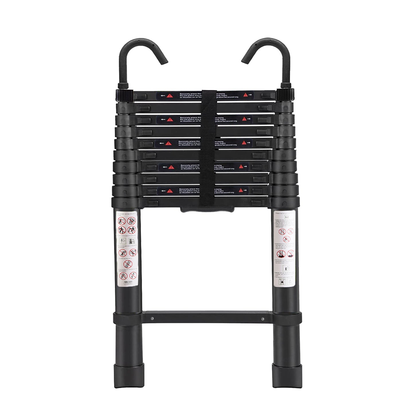 3.2M Single Telescopic Ladders With Hook(Black)