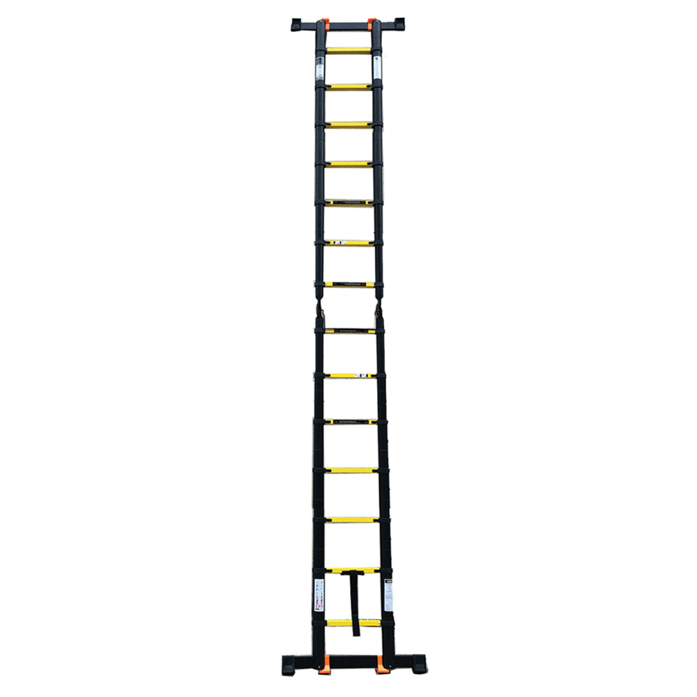 2.9M+2.9M Multi-Purpose Telescopic Ladder(Black With Yellow)