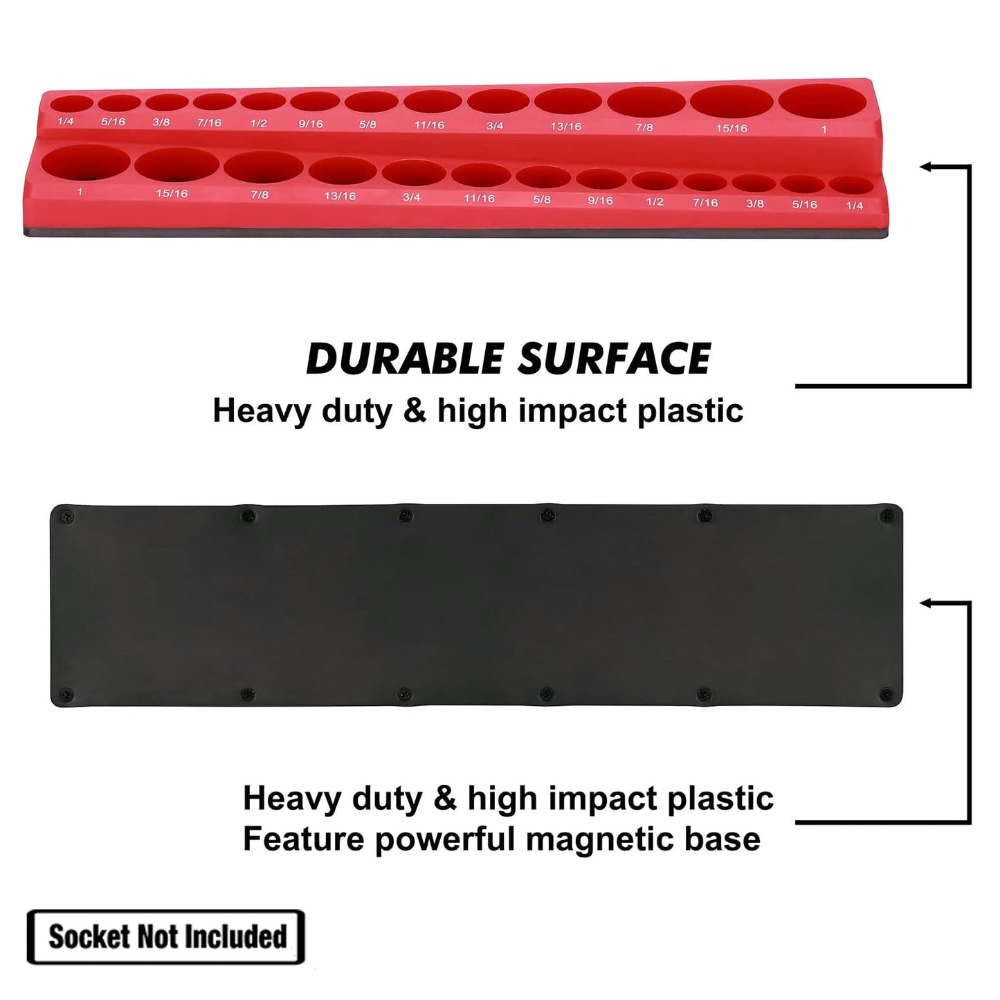 Magnetic Socket Organizer Set 3PC Socket Holder Set 1/4"3/8"&1/2"Drive