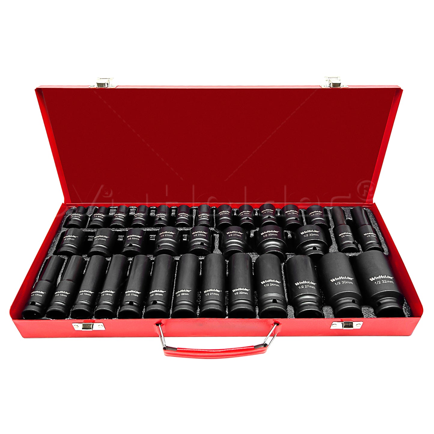 35 Pcs 1/2" 6 Point Drive Deep Impact Socket Thin wall Spindle Axle Nut Sockets Set