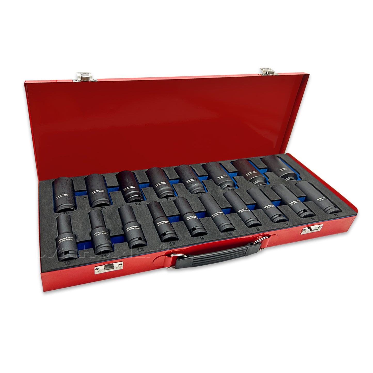 18pcs DEEP IMPACT SOCKET Set 1/2" Drive 10mm - 32mm 6pt Hex Long Reach Sockets Metal Case