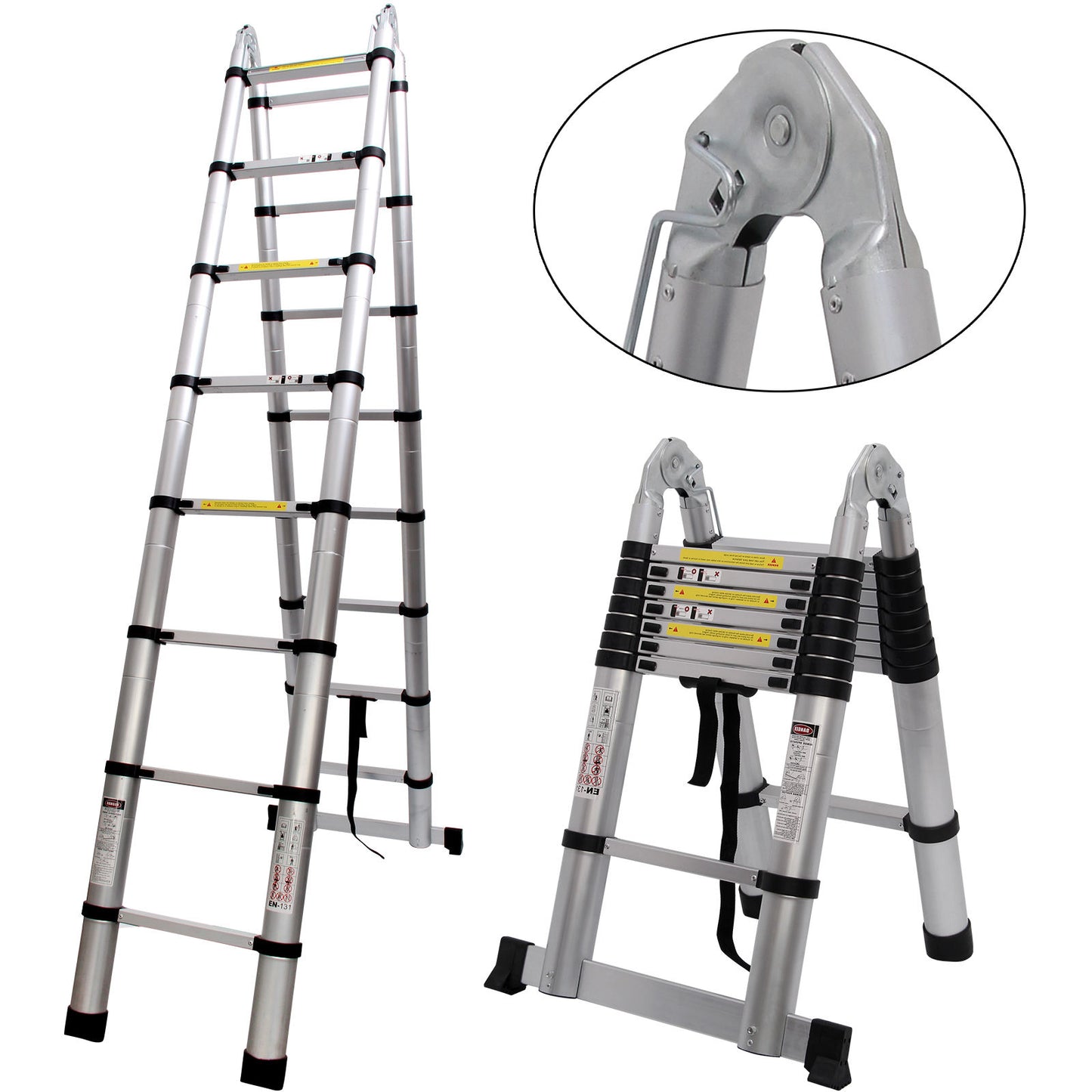 2.5M+2.5M Multi-Purpose Telescopic Ladder(Silver)
