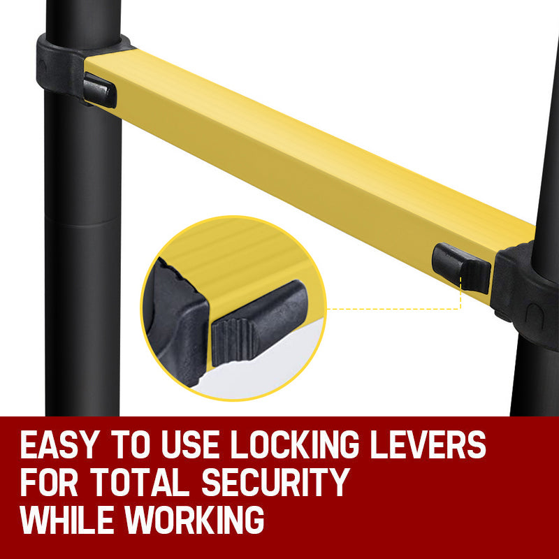 2.5M+2.5M Multi-Purpose Telescopic Ladder(Black With Yellow)