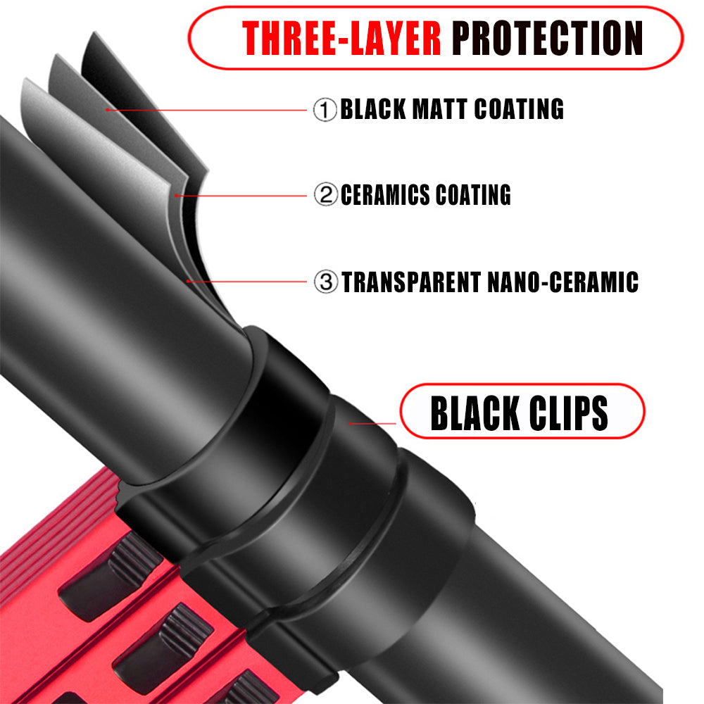 2.6M Single Telescopic Ladders(Black With Red)