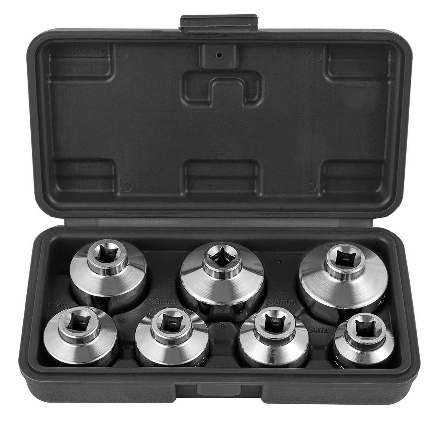 7 Pcs Oil Filter Socket Set Wrench Tool 24mm 27mm 29mm 30mm 32mm 36mm