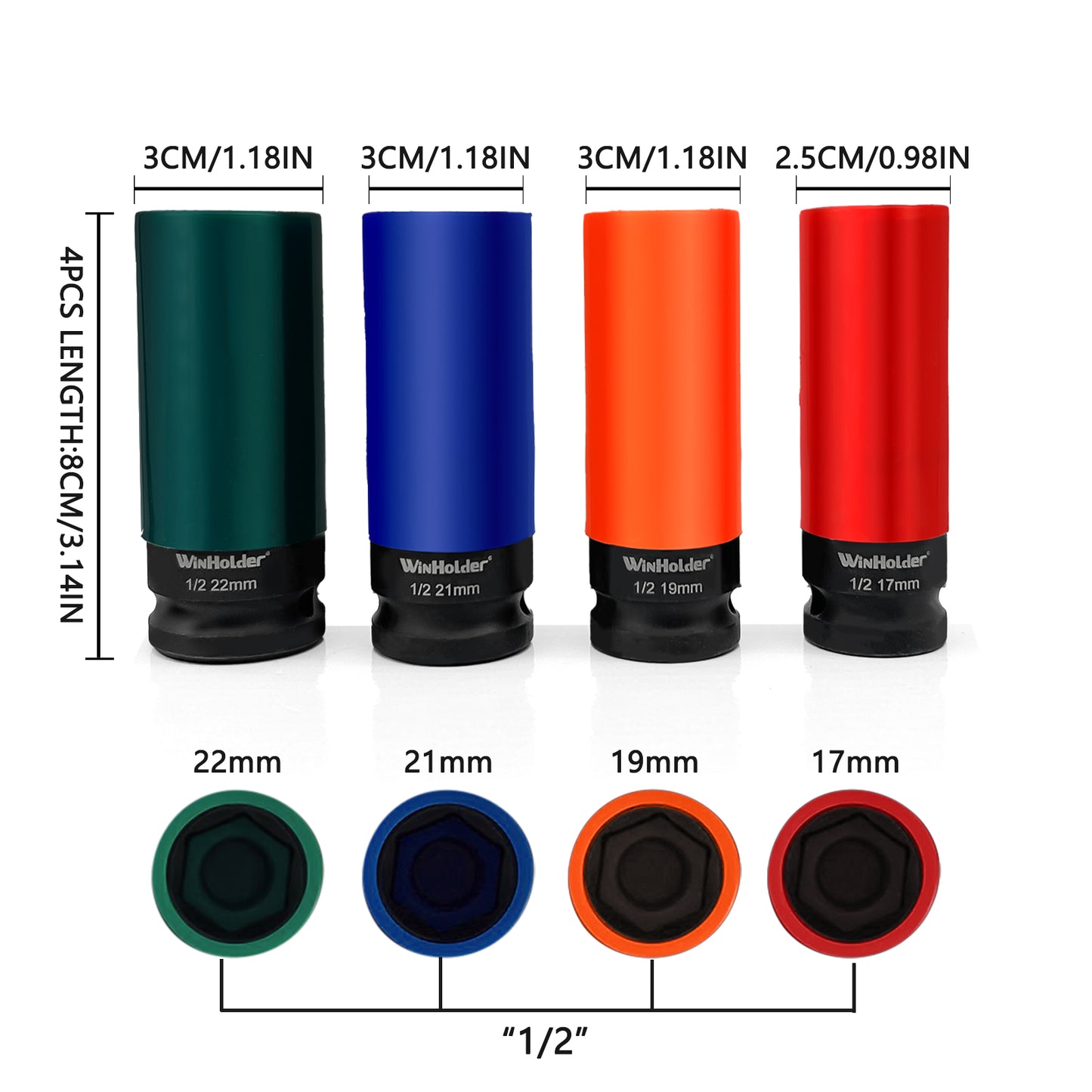 1/2" drive impact socket set