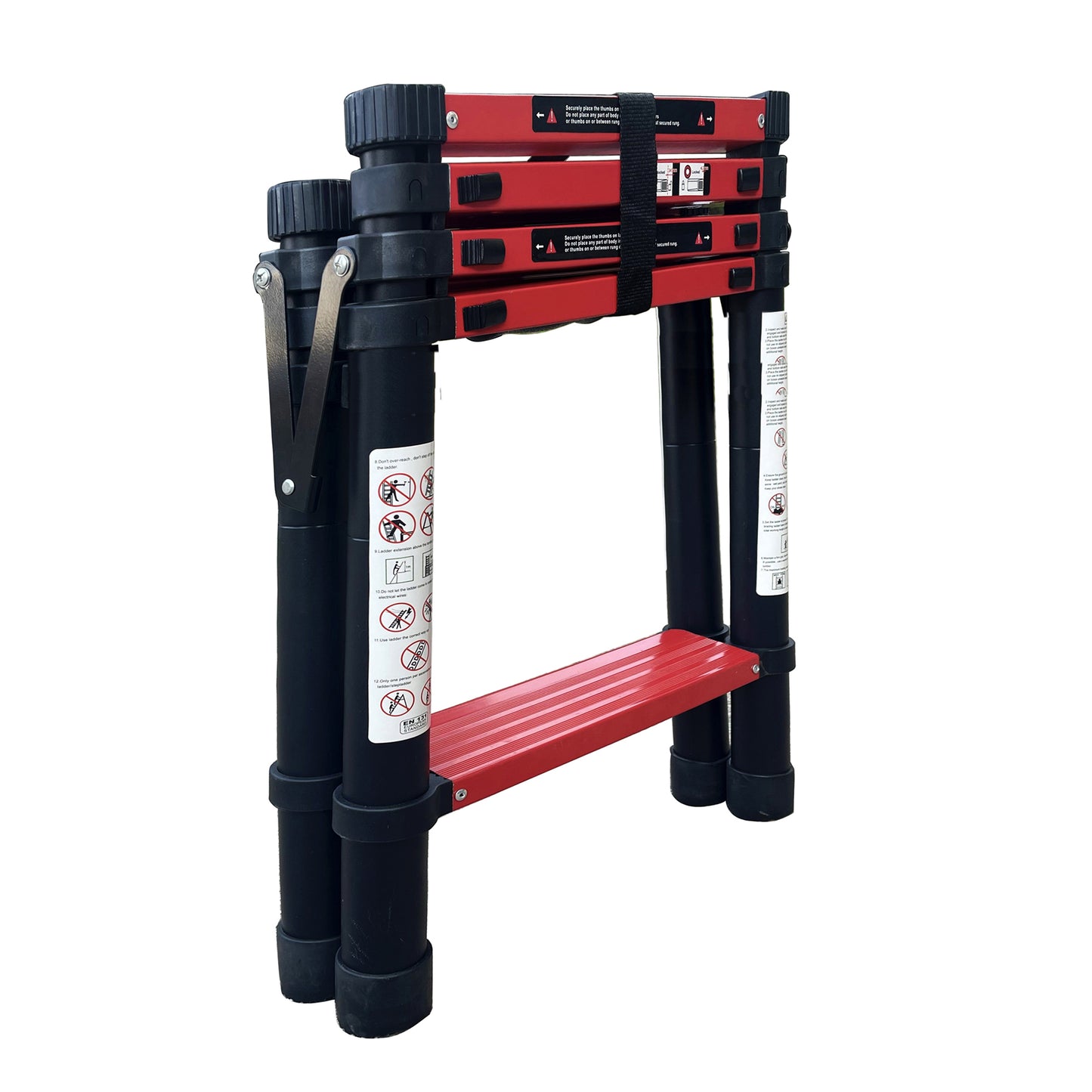 1.4M 4+5Step Double Side Telescopic Ladder (Black With Red)