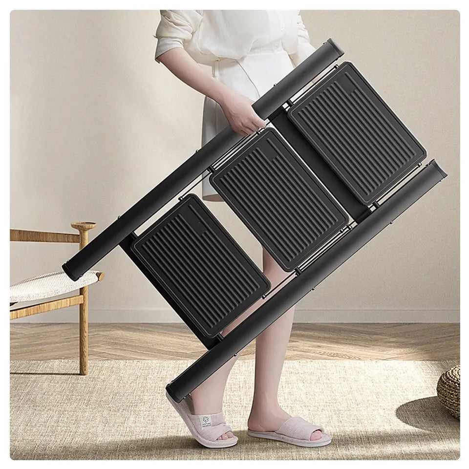 3 Step Ladder Folding Step Stool(Black)