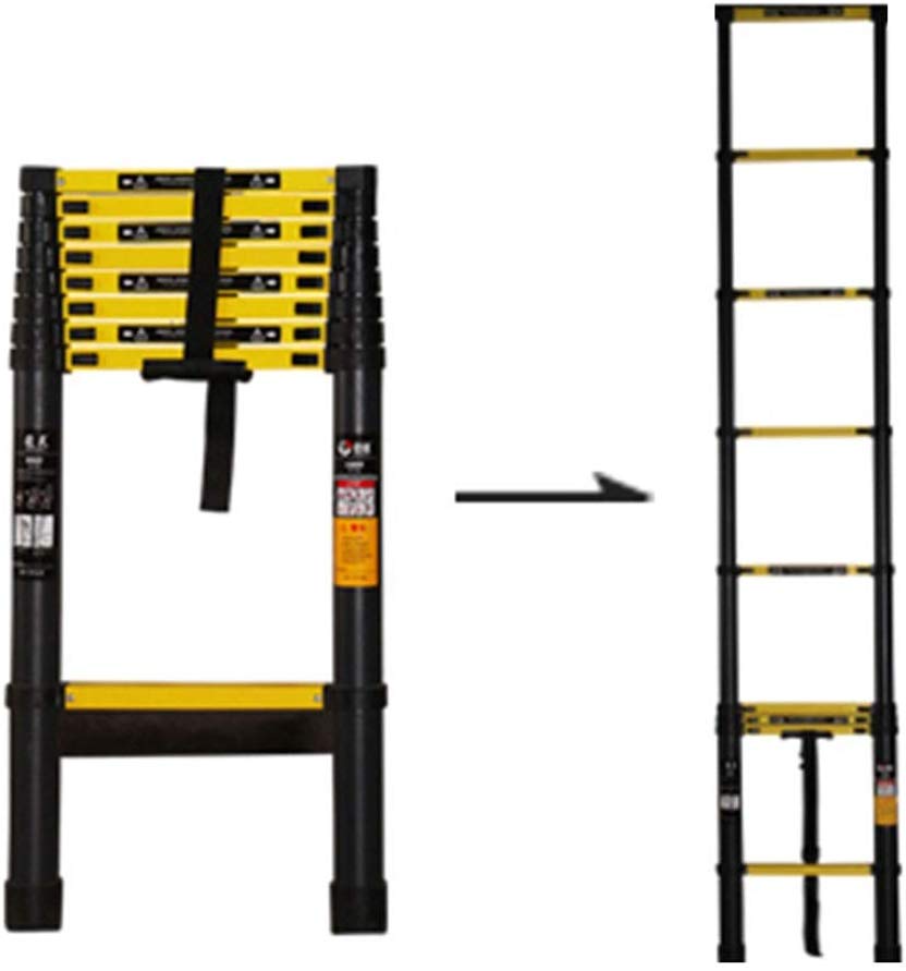 2.9M+2.9M Multi-Purpose Telescopic Ladder(Black With Yellow)
