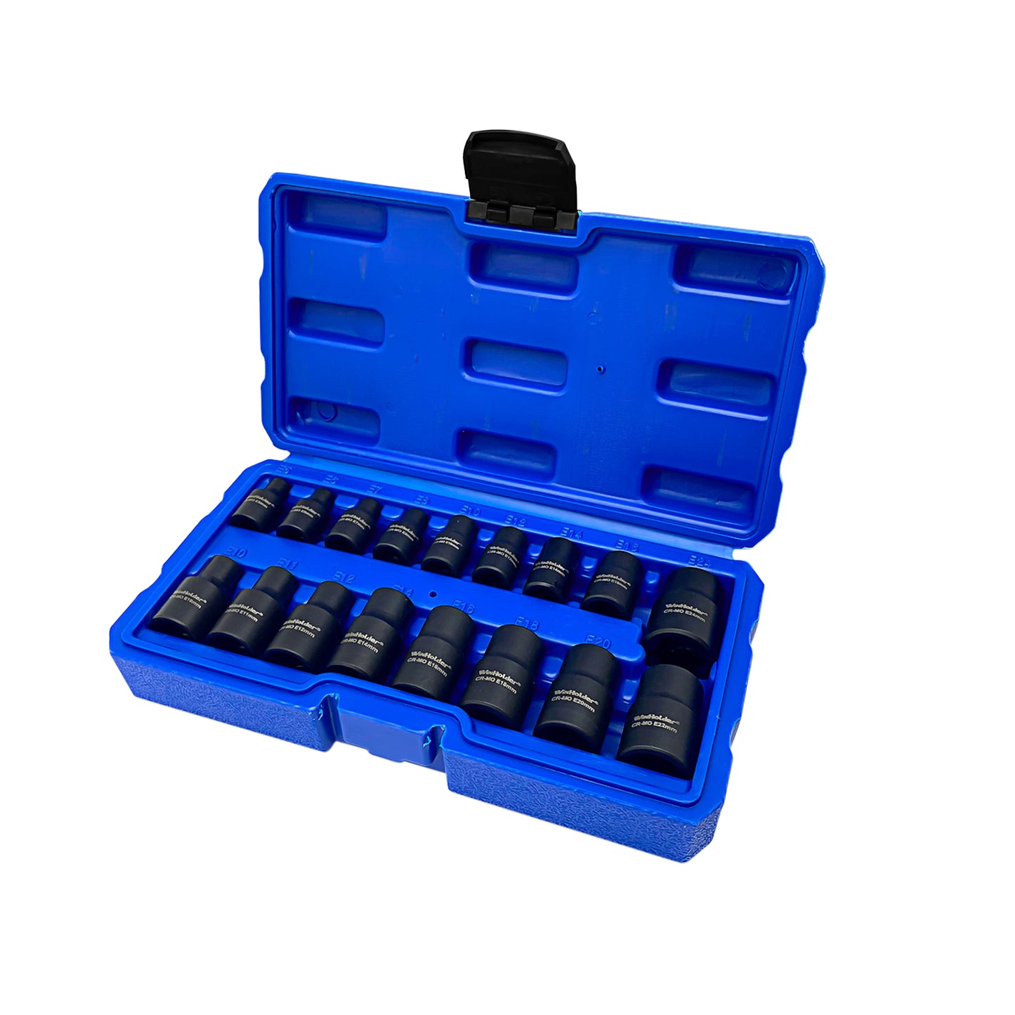 17pc 3/8" & 1/2" dr Impact E-Torx Socket Set E5 to E24
