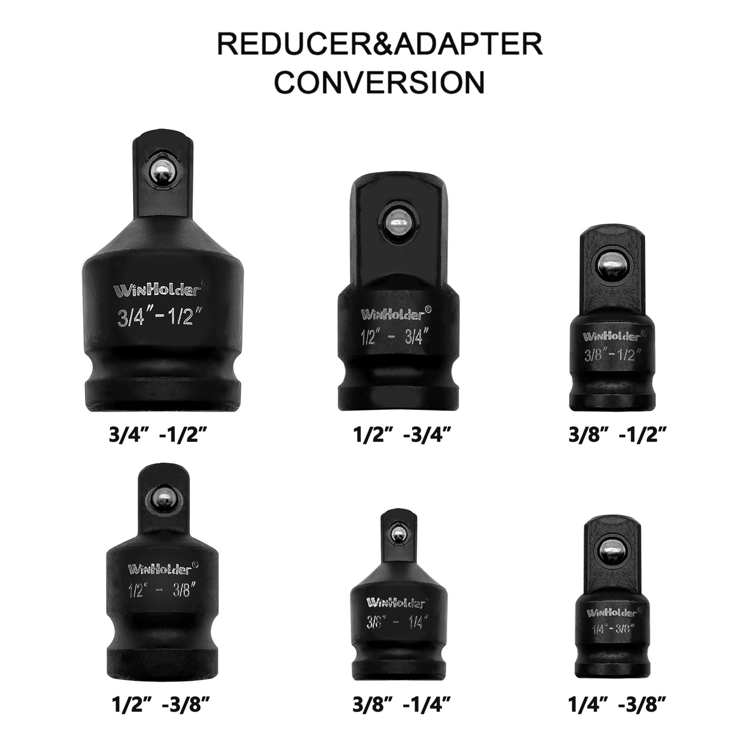 6Pc Impact Socket Adapter Set
