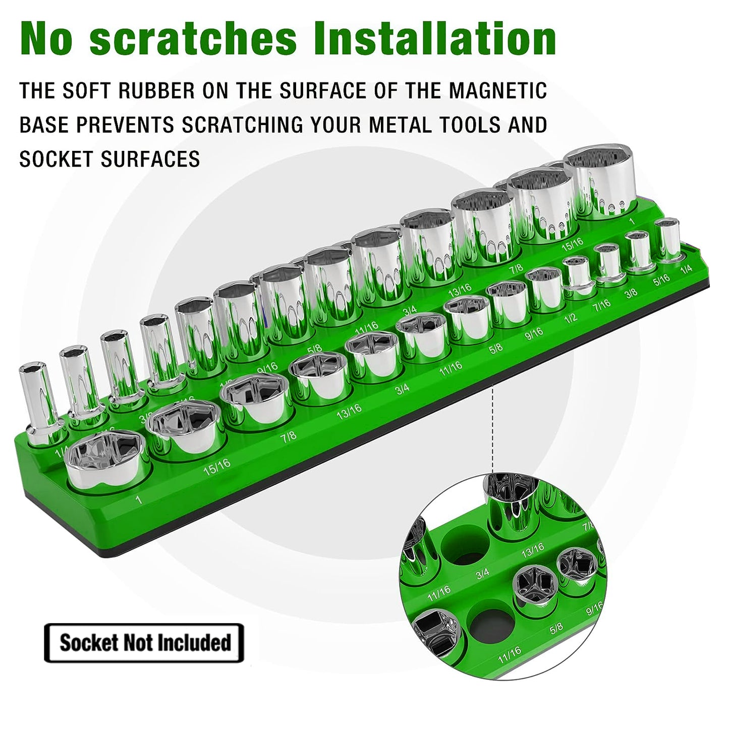 Magnetic Socket Organizer Set 3PC Socket Holder Set 1/4"3/8"&1/2"Drive