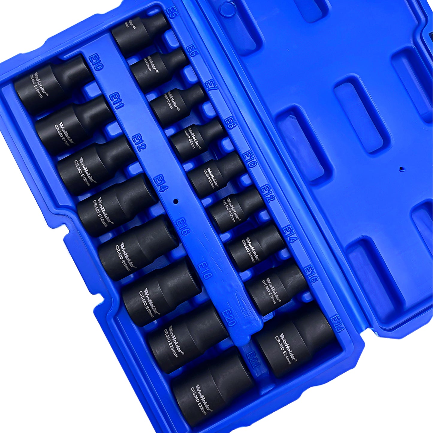 17pc 3/8" & 1/2" dr Impact E-Torx Socket Set E5 to E24
