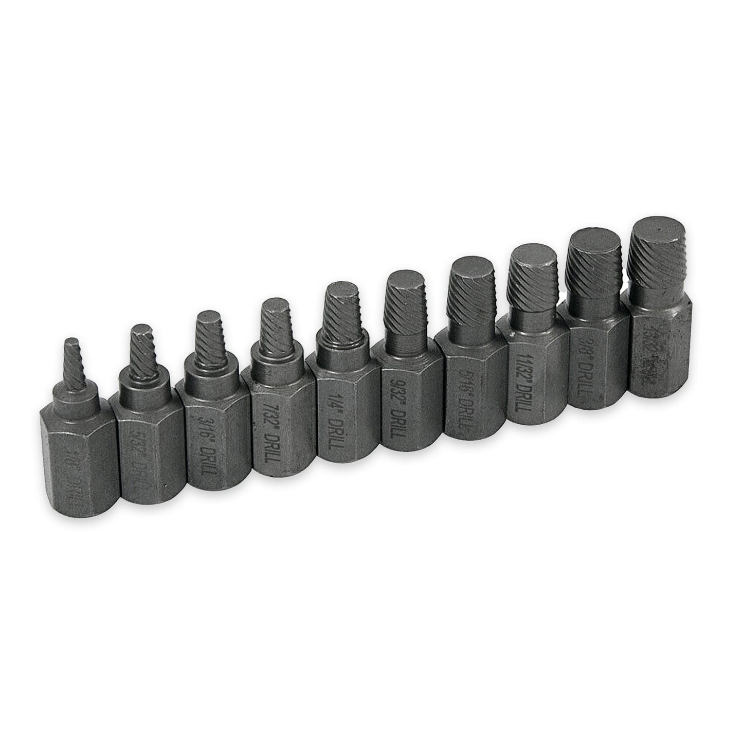 10pcs Screw Extractor Drill Bits Broken Damaged Bolt Stud Remover Set
