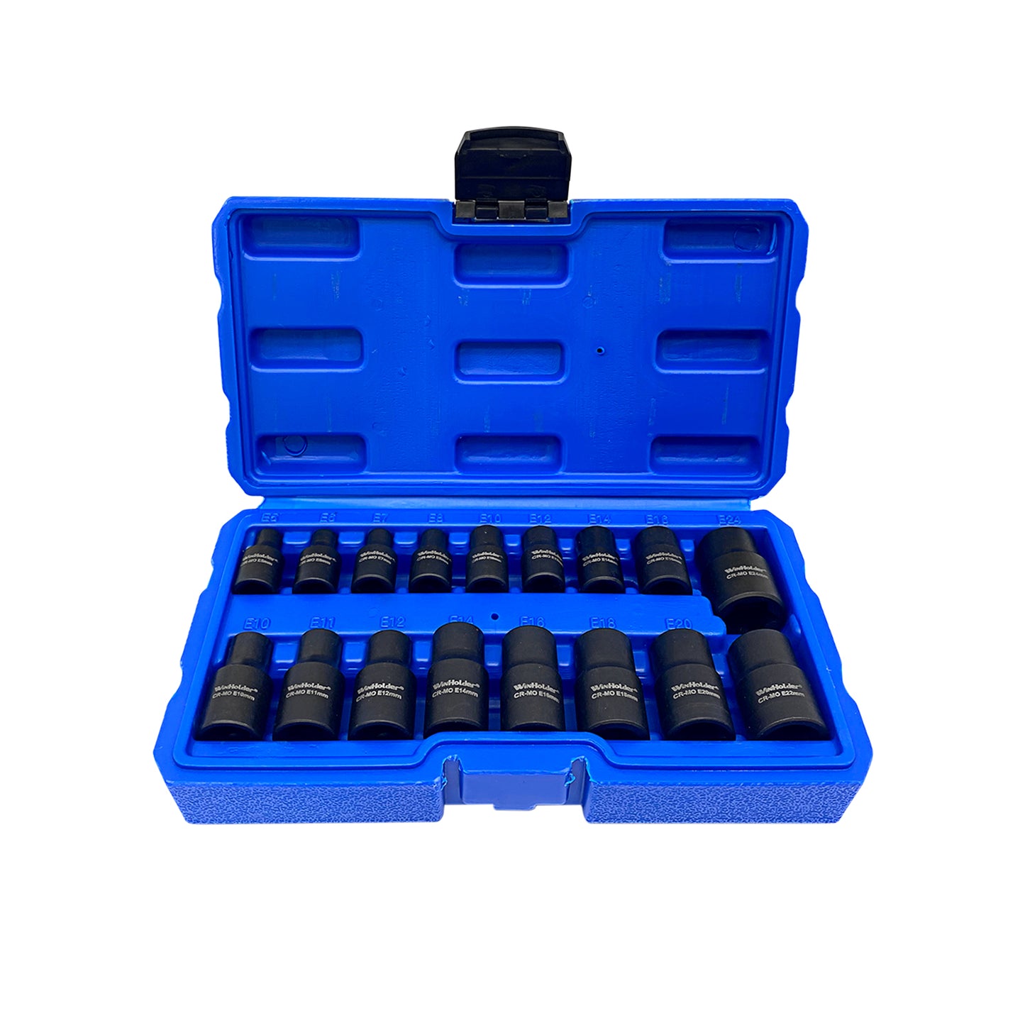 17pc 3/8" & 1/2" dr Impact E-Torx Socket Set E5 to E24
