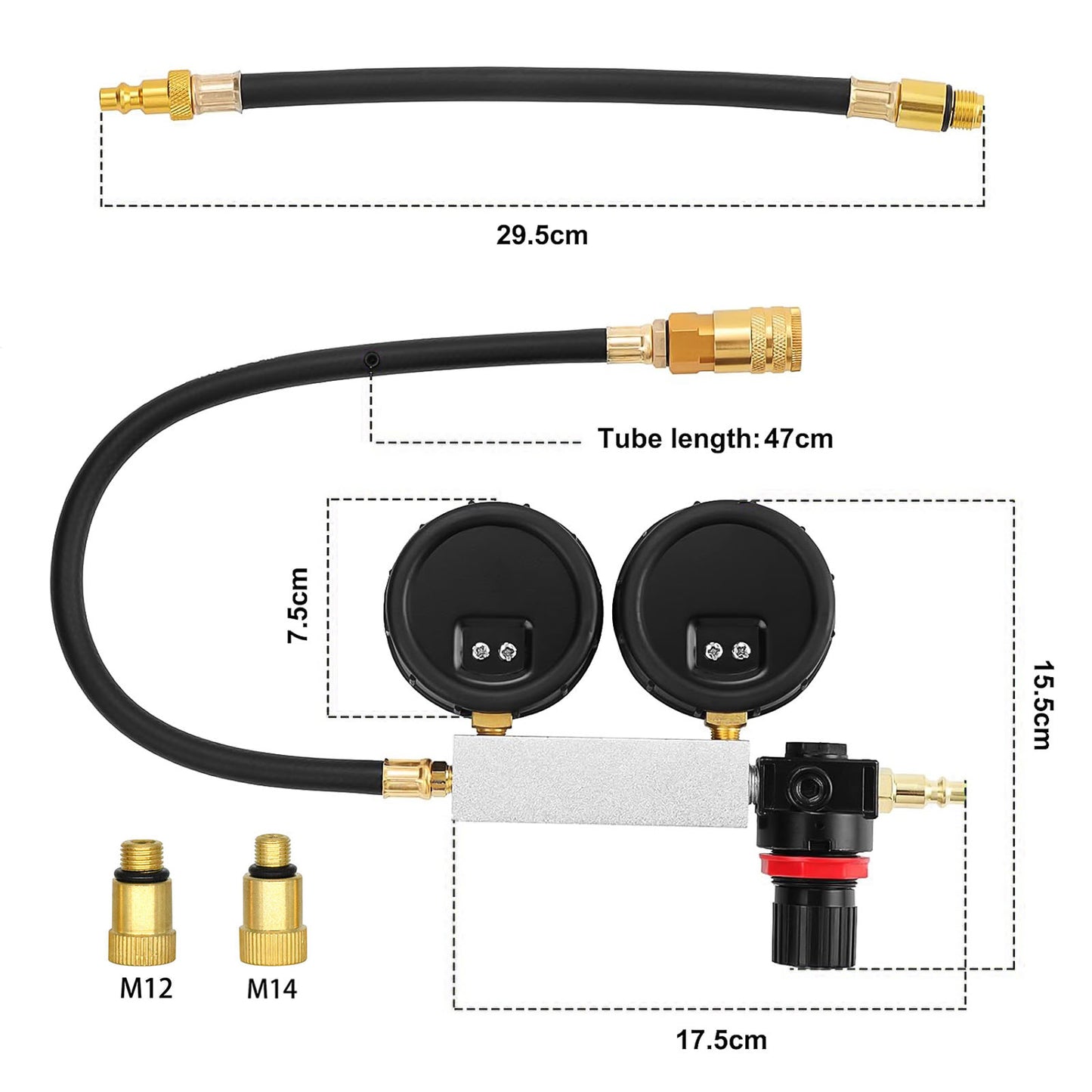 Petrol Engine Cylinder Leak Down Tester Compression Leakage Detector