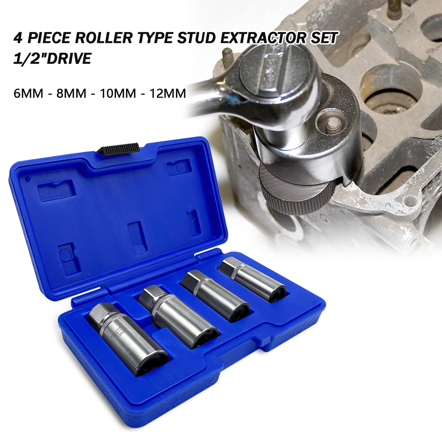Stud Extractors Roller Type Stud Remover Set 6mm 8mm 10mm 12mm Extractors