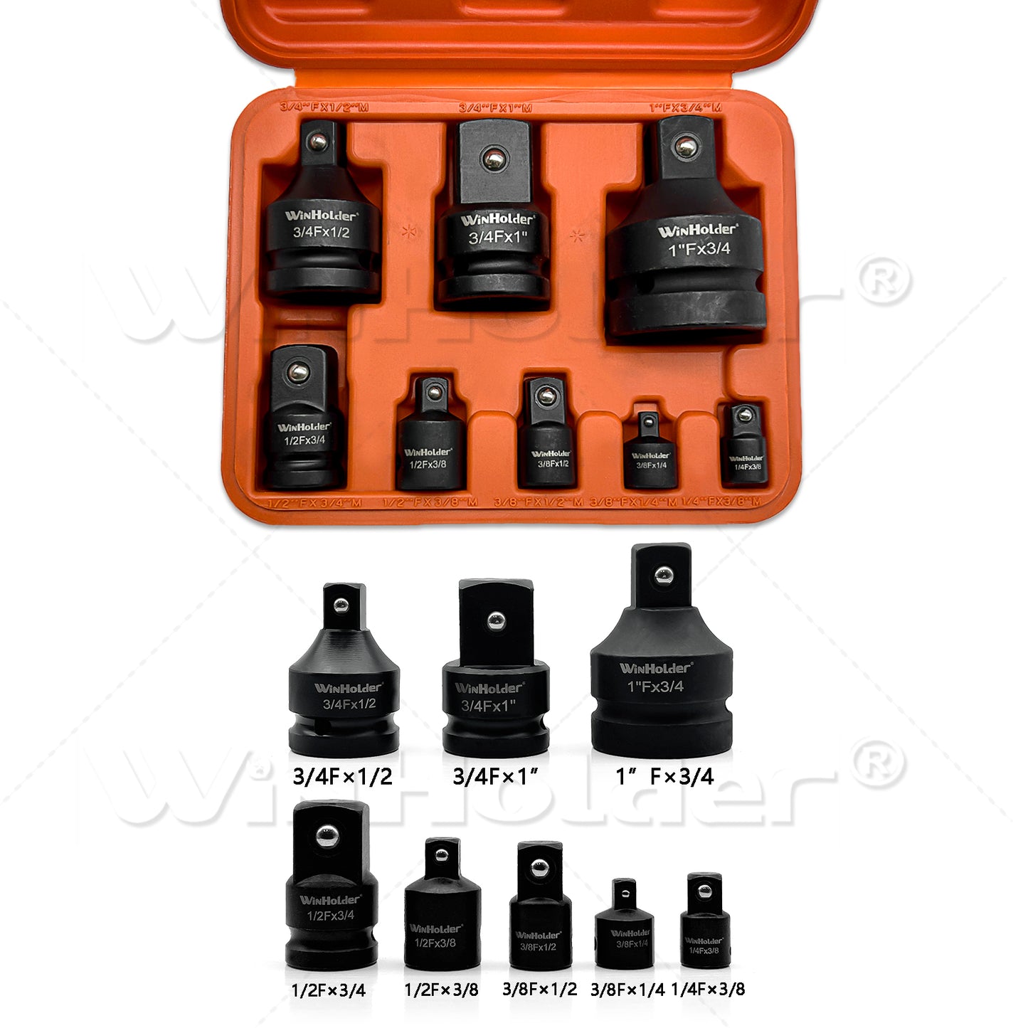 8PCS Impact Socket Adapter and Reducer Set