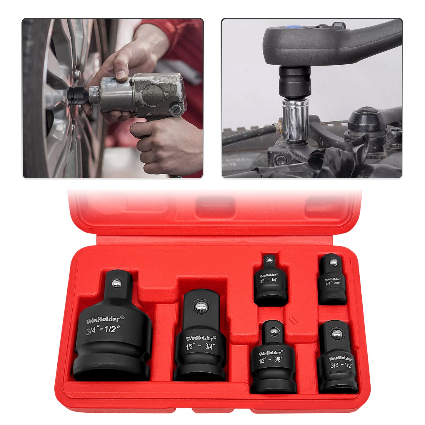 6Pc Impact Socket Adapter Set