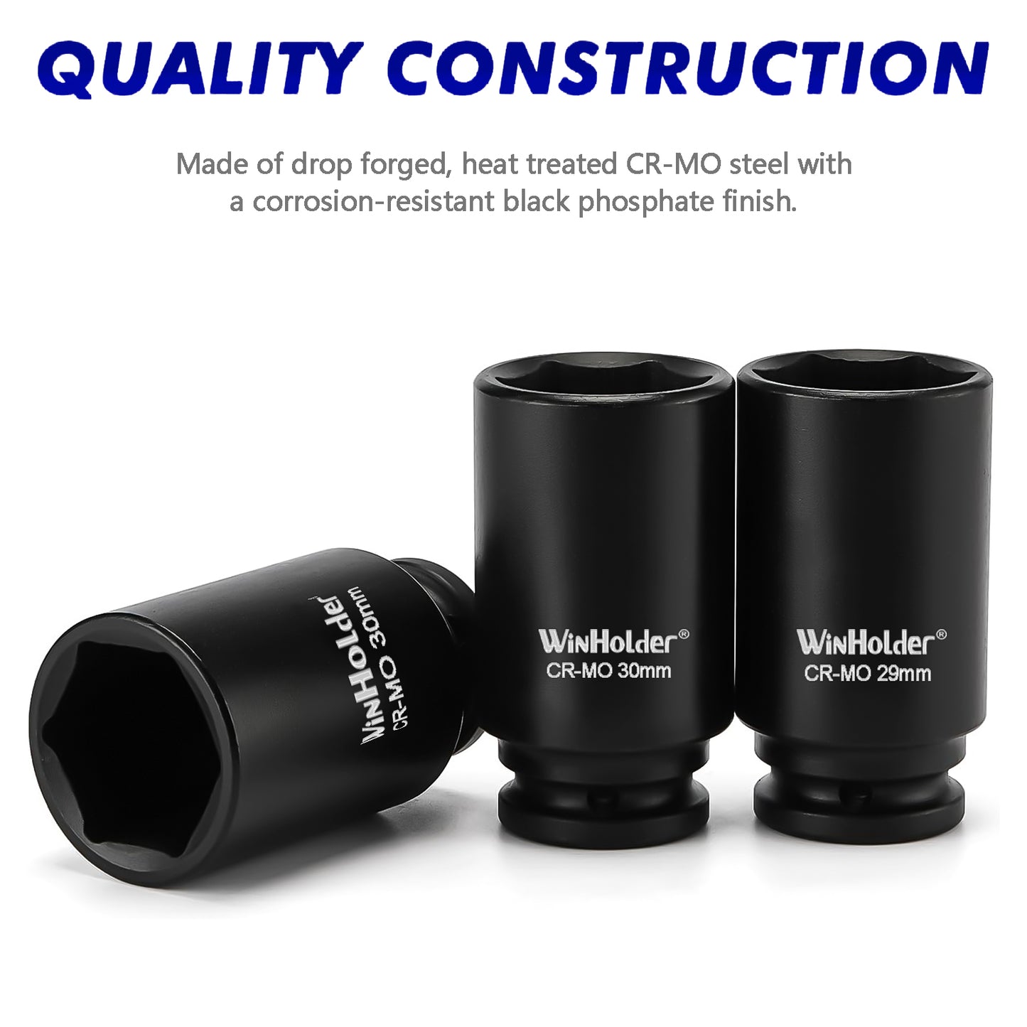 6 Point Axle Hub Nut DEEP IMPACT Socket Set 1/2"Dr Thin Wall Drive Shaft Socket