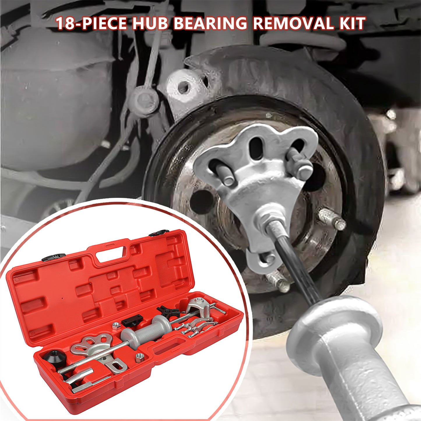 Slide Hammer Dent Puller Tool Kit Wrench Adapter Axle Bearing Hub Auto Set