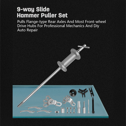 Slide Hammer Dent Puller Tool Kit Wrench Adapter Axle Bearing Hub Auto Set