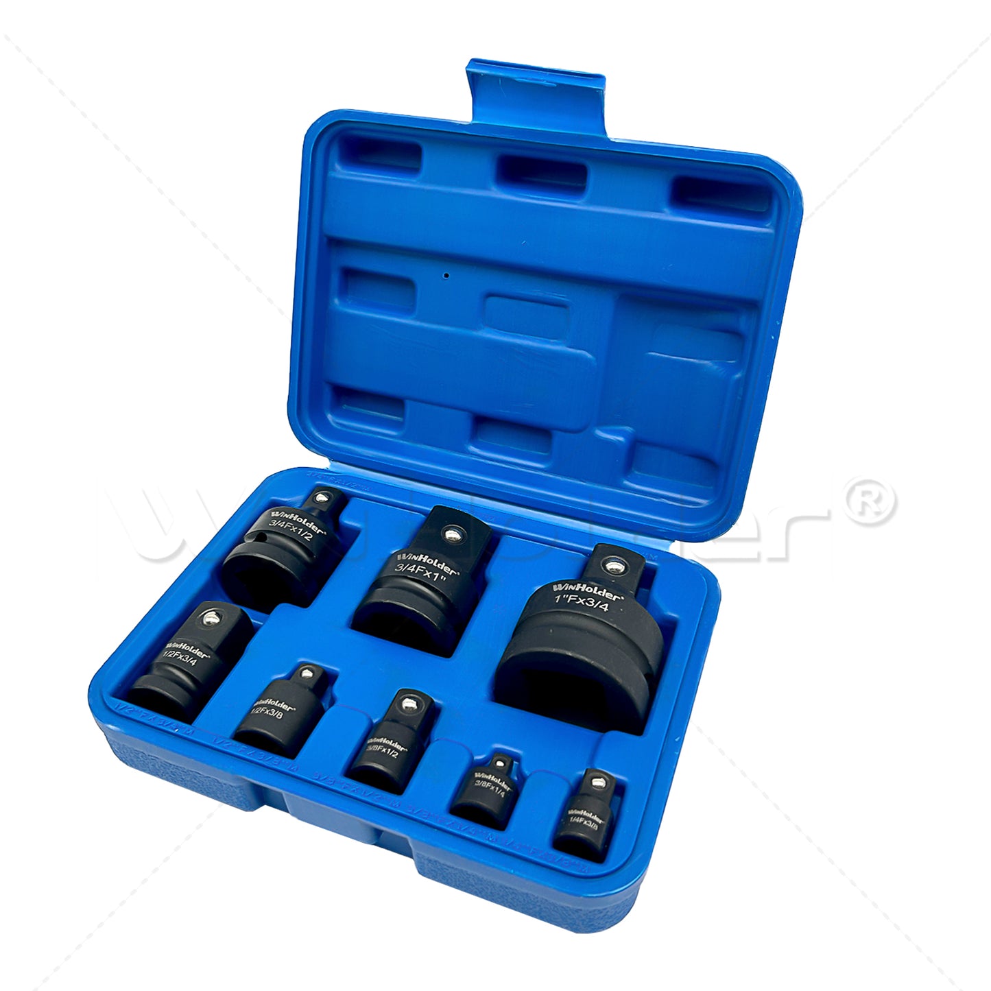 8PCS Impact Socket Adapter and Reducer Set, 1/4" 3/8" 1/2" 3/4" Impact Adapter Set Mechanic tools with Storage Case